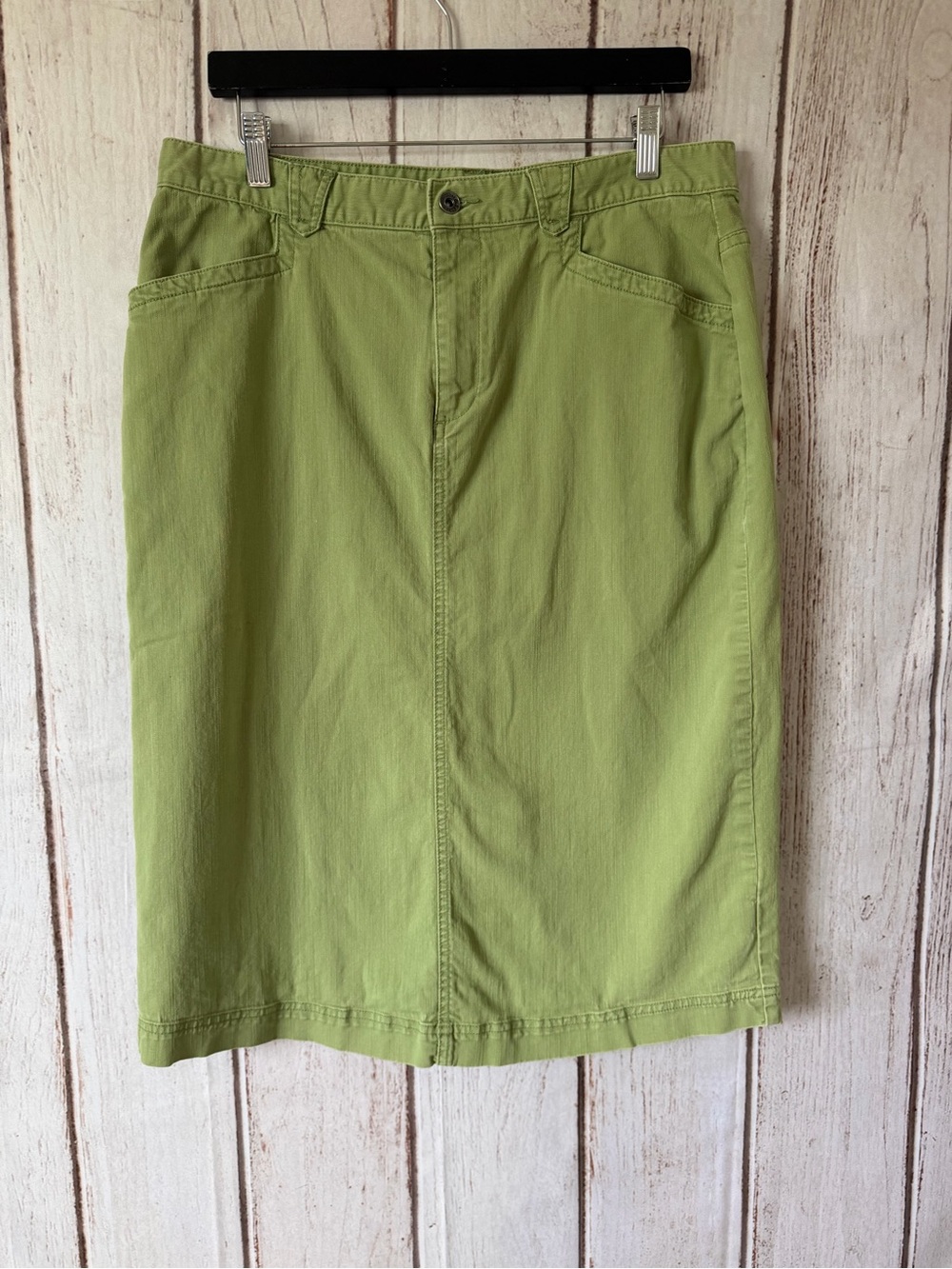 Christopher & Banks Green Cotton Blend Midi Skirt Size 14